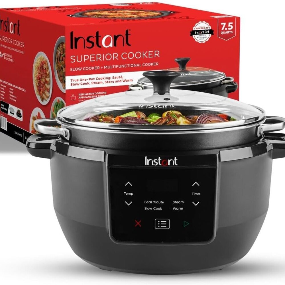 Superior Cooker 7.5QT Slow Cooker and Multicooker, 4-in-1 Functions, Sears/Sauté